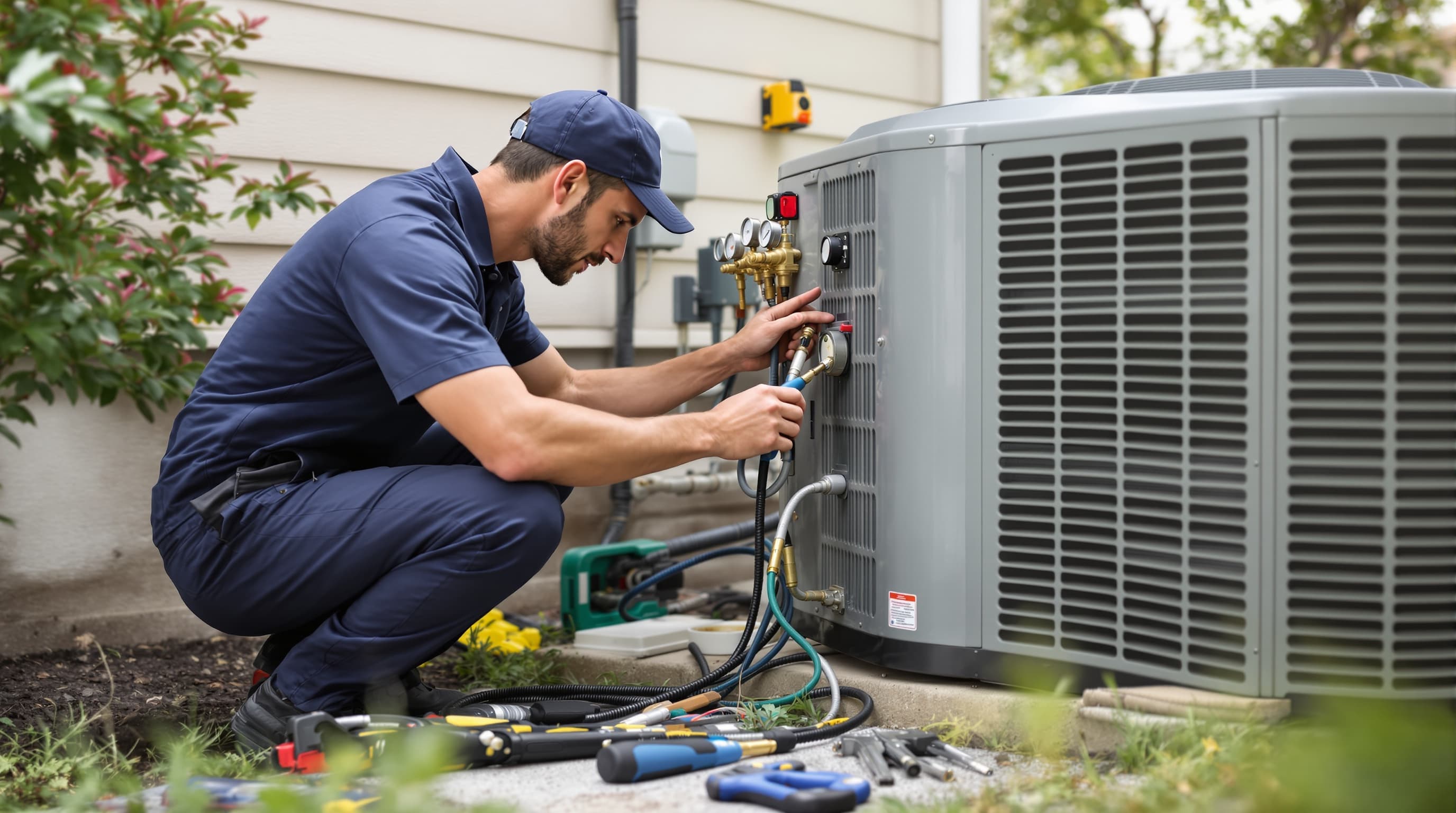 Technician performing maintenance