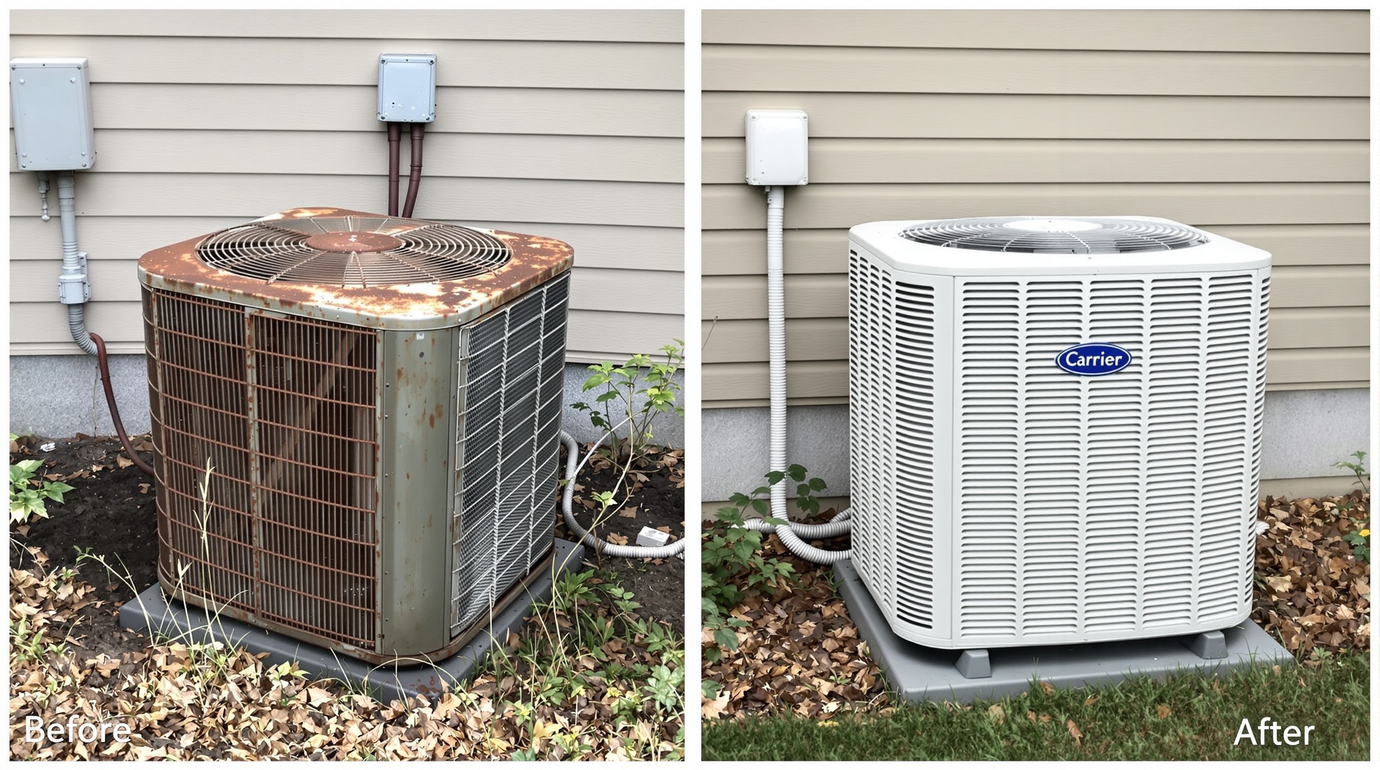 Before and after AC replacement