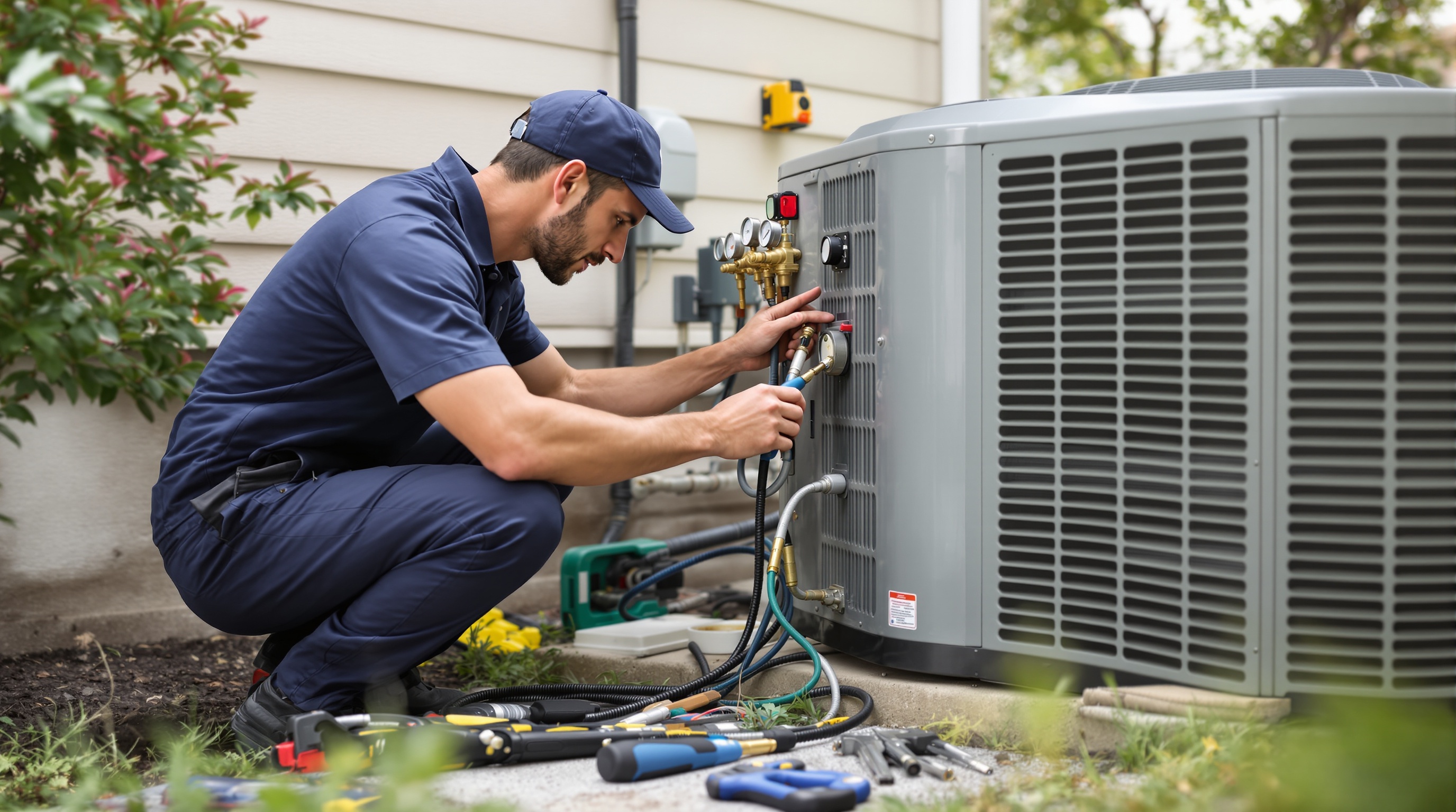 Technician performing maintenance