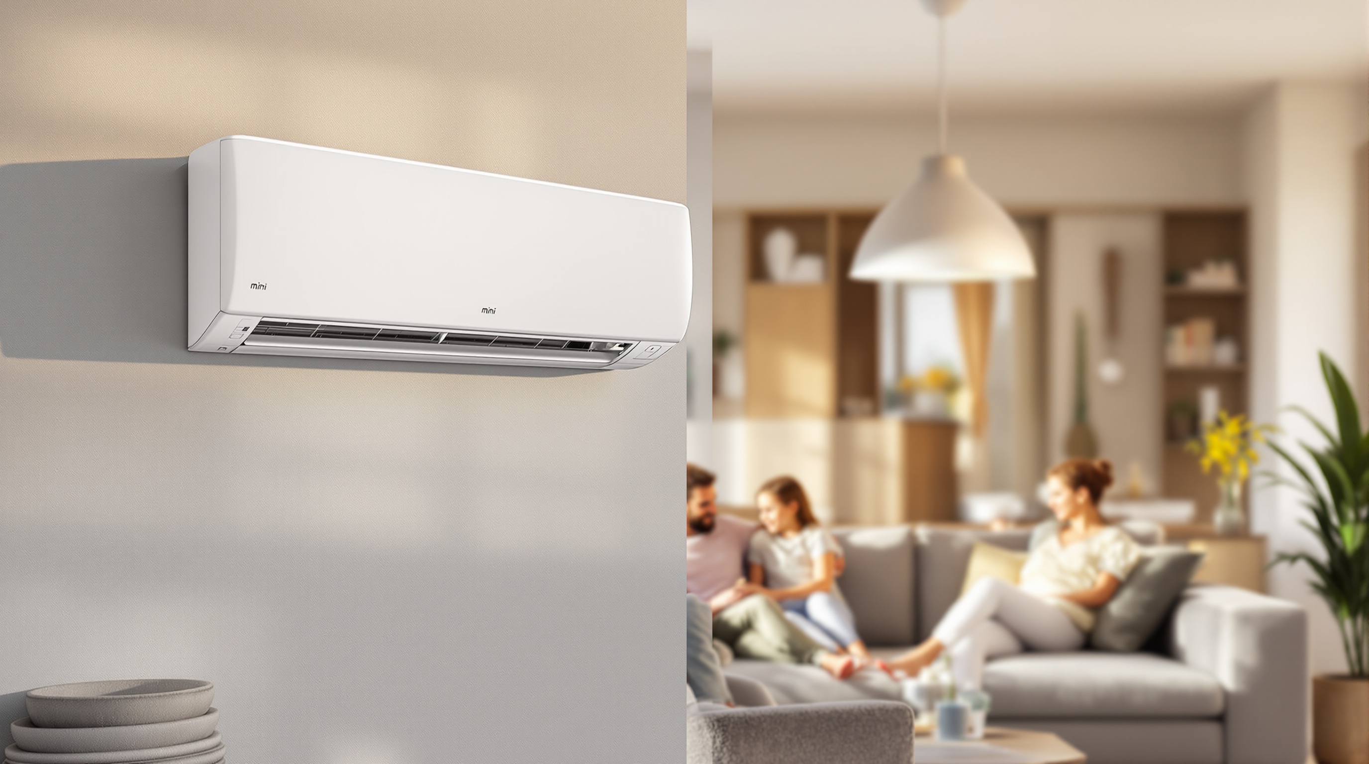 Ductless mini split in living room